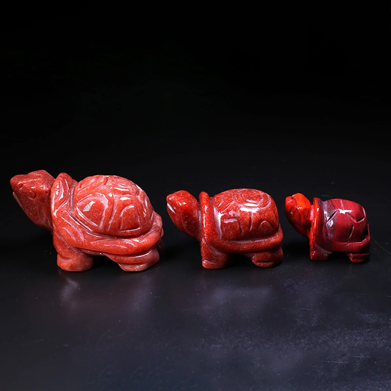 Outside single hot selling natural crystal animals carving pieces turtle ornaments pendant power stone