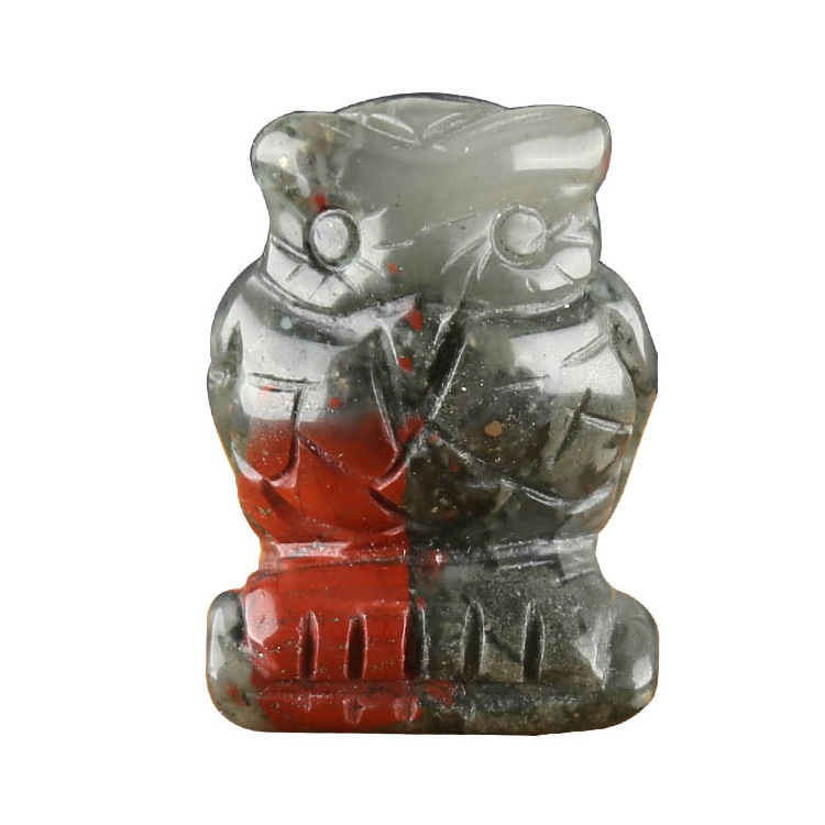 Outside single hot selling natural crystal animals carving pieces owl ornaments pendant power stone