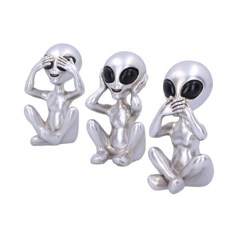 foreign orders hot sale three wise aliens do not watch do not listen to aliens resin craft