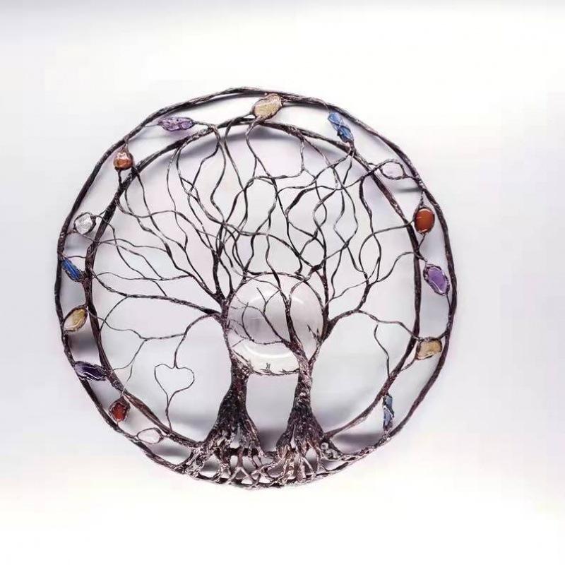 Outer single Hot sale Crafts Ring of life Metal tree wall art circle of life metal tree Crystal tree