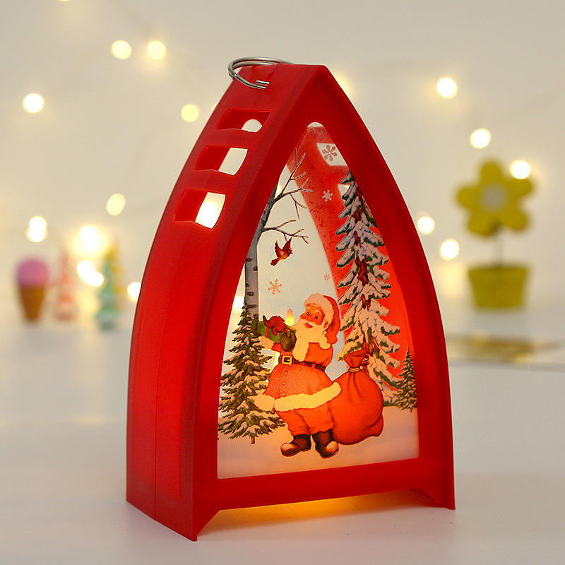 Outer single Hot selling Crafts Christmas and Halloween wind lantern candle holder LED electronic candle Jack-o-lantern atmosphere decoration decoration props