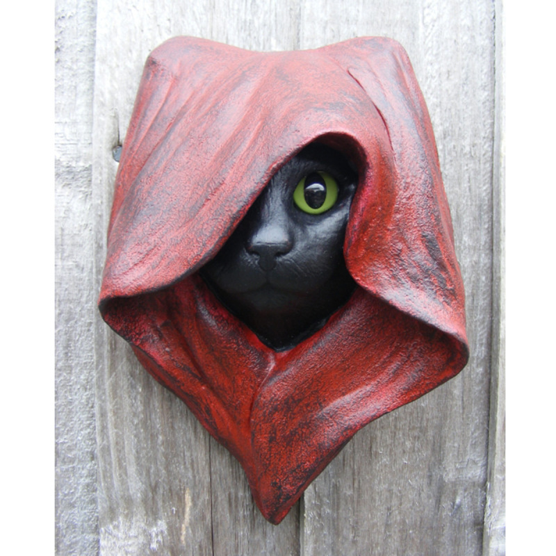 Outsourcing Hot Sale Halloween Mystery Cat Fun Decoration Wall Hanging Resin Ornament