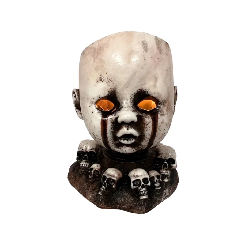 Outsourcing Hot Sale Halloween Horror Doll Glowing Resin Fun Decoration Wall Hanging Ornament
