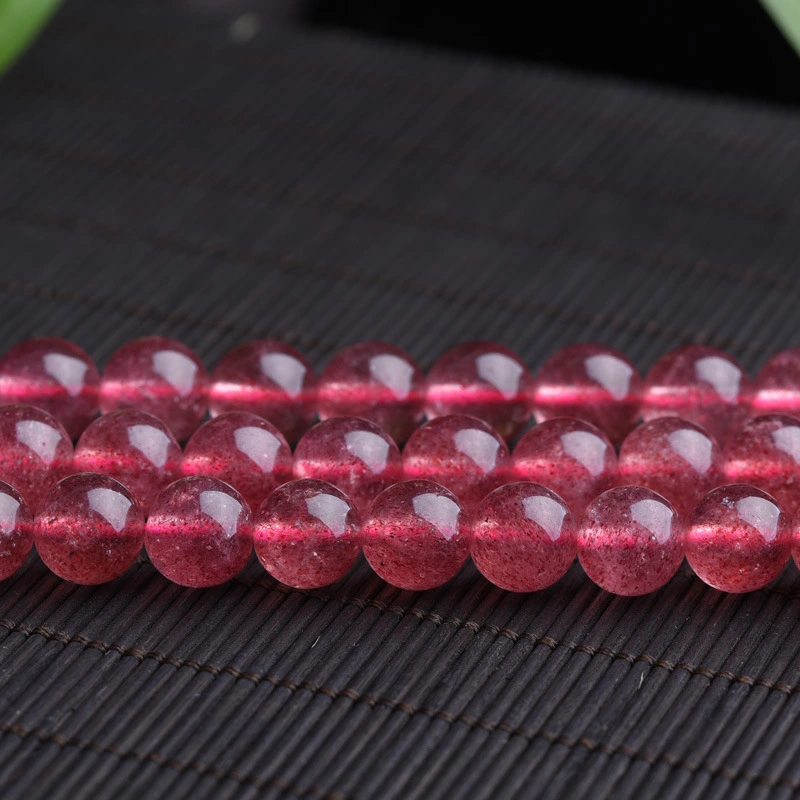 Outer single hot selling natural crystal semi-finished bead strawberry crystal diy crystal accessories wholesale