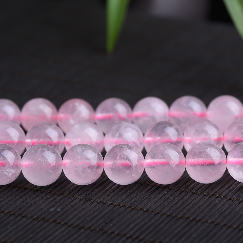 Foreign single hot selling natural crystal semi-finished beads Madagascar pink crystal diy crystal accessories wholesale