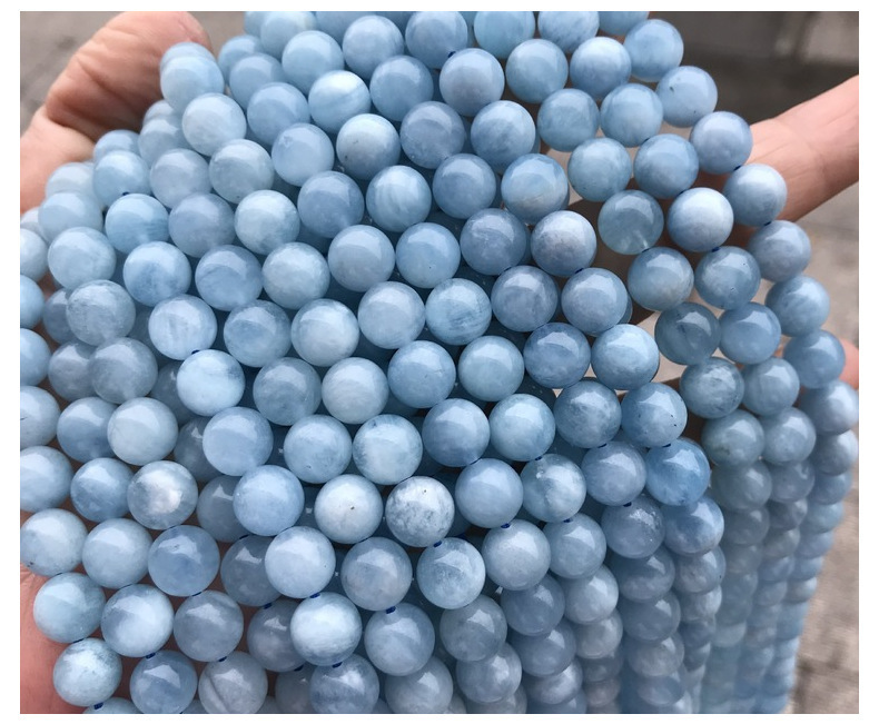 Foreign single hot selling natural crystal semi-finished bead aquamarine crystal diy crystal accessories wholesale