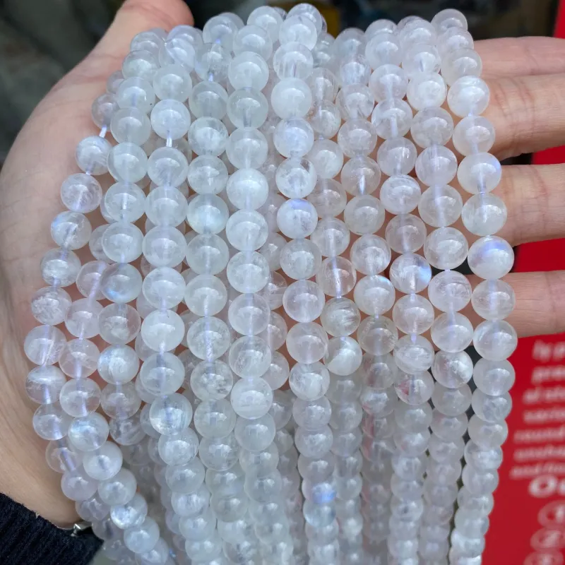 Outer single hot selling natural crystal semi-finished beads blue moonstone crystal diy crystal accessories wholesale