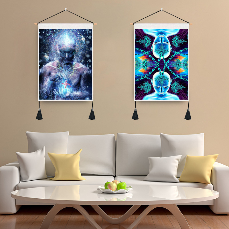 Hanging painting super powerful brain light psychedelic mandala background decoration hanging cloth psychedelic mushrooms