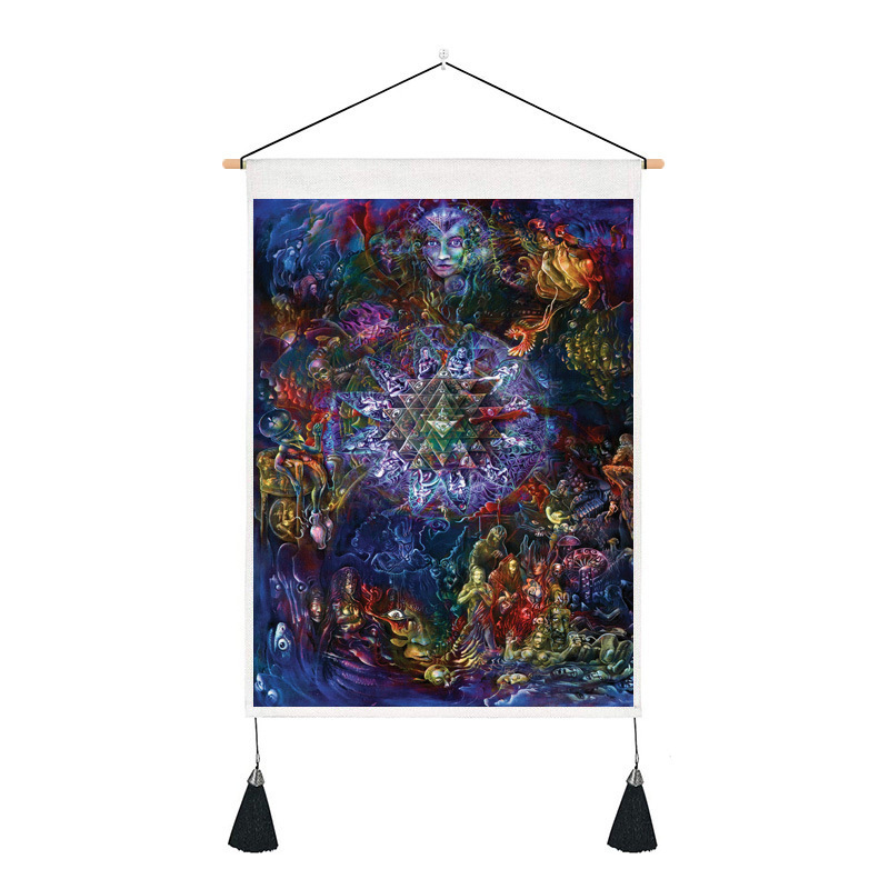 Hanging painting super powerful brain light psychedelic mandala background decoration hanging cloth psychedelic mushrooms