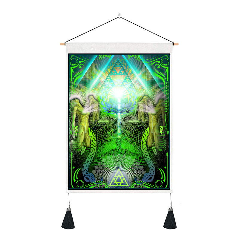 Hanging painting super powerful brain light psychedelic mandala background decoration hanging cloth psychedelic mushrooms