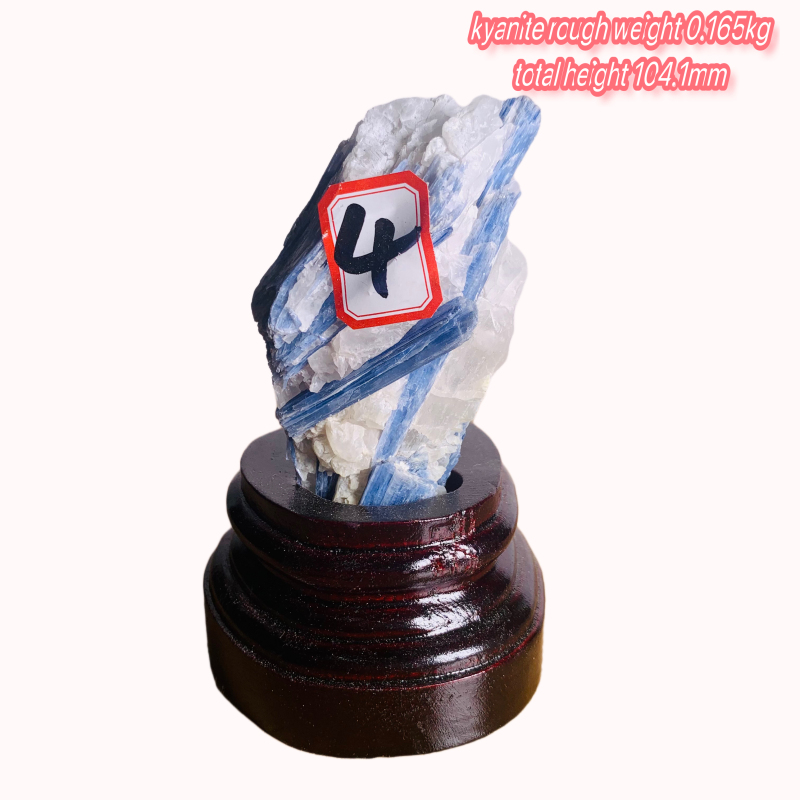 Rough kyanite with wooden base