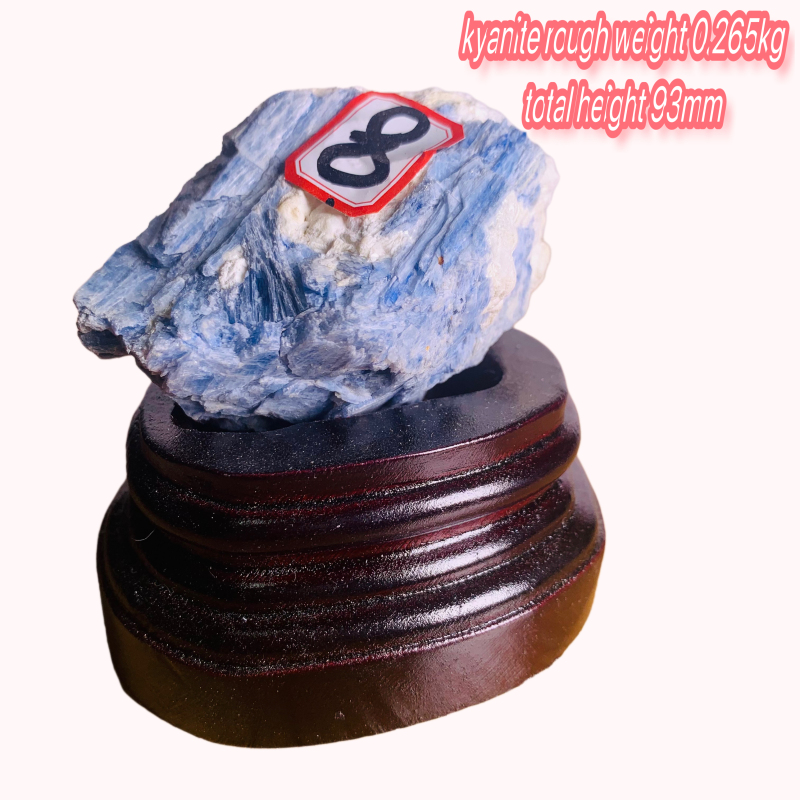 Rough kyanite with wooden base