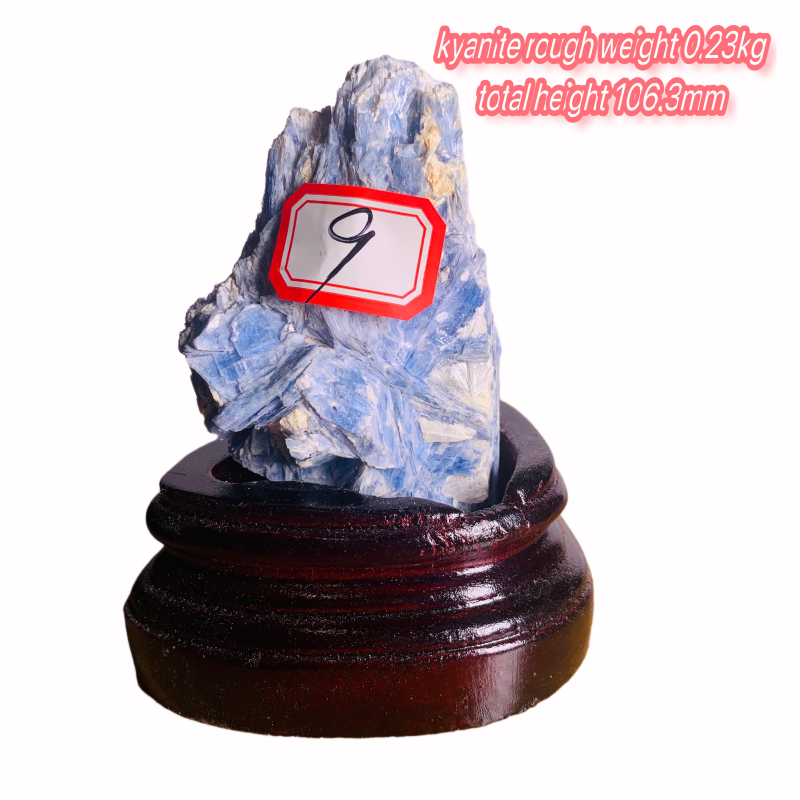 Rough kyanite with wooden base