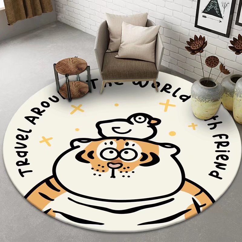 cartoon round printed rug