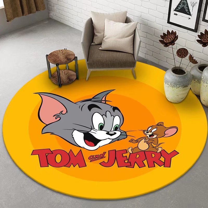 cartoon round printed rug