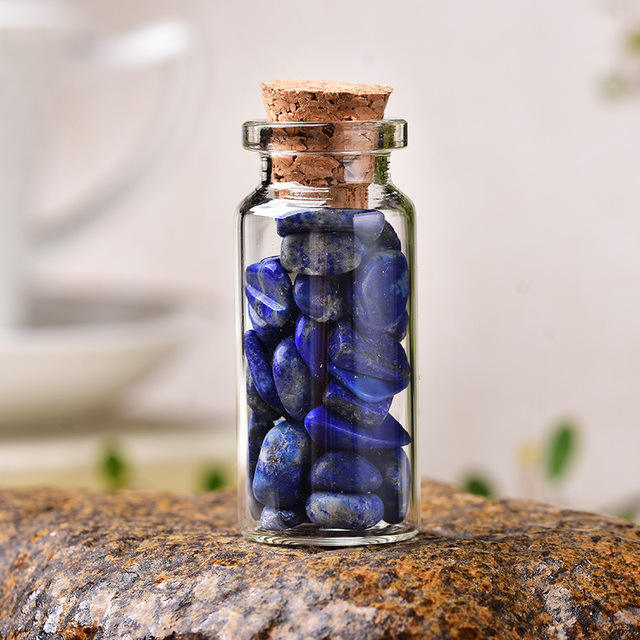 Hot selling jade roller ball crushed stone glass bottle natural semi-precious stone ball bottle
