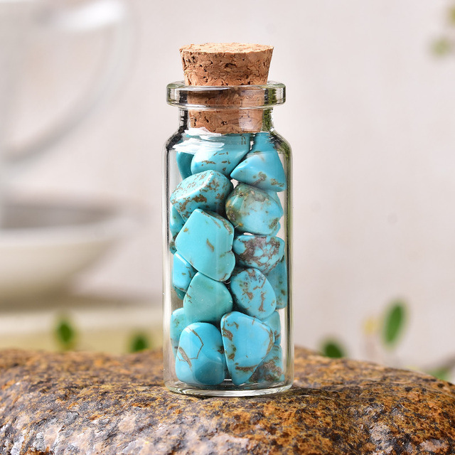 Hot selling jade roller ball crushed stone glass bottle natural semi-precious stone ball bottle