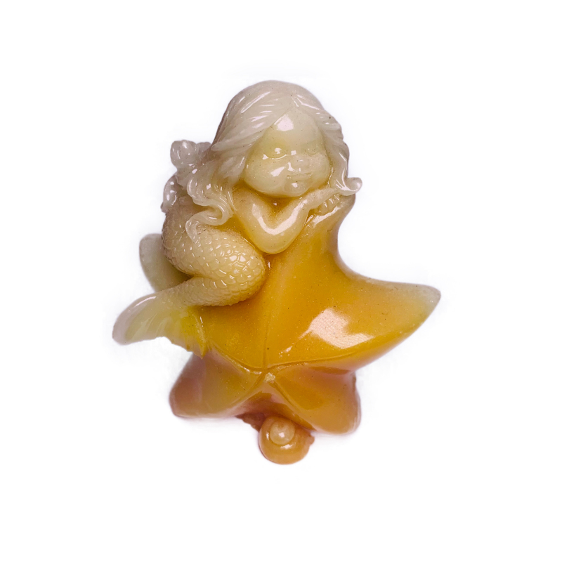 Hot Selling Glow-in-the-Dark Resin baby mermaid and starfish