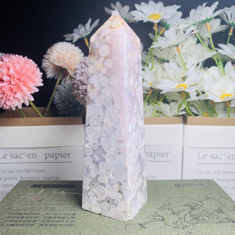 howlite large hexagonal pillar ornament