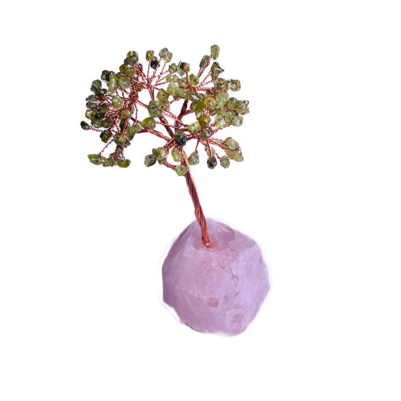 Hot selling rose quartz base fortune tree