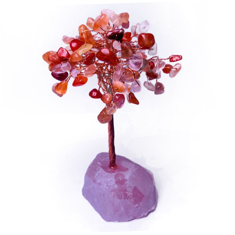 Hot selling rose quartz base fortune tree