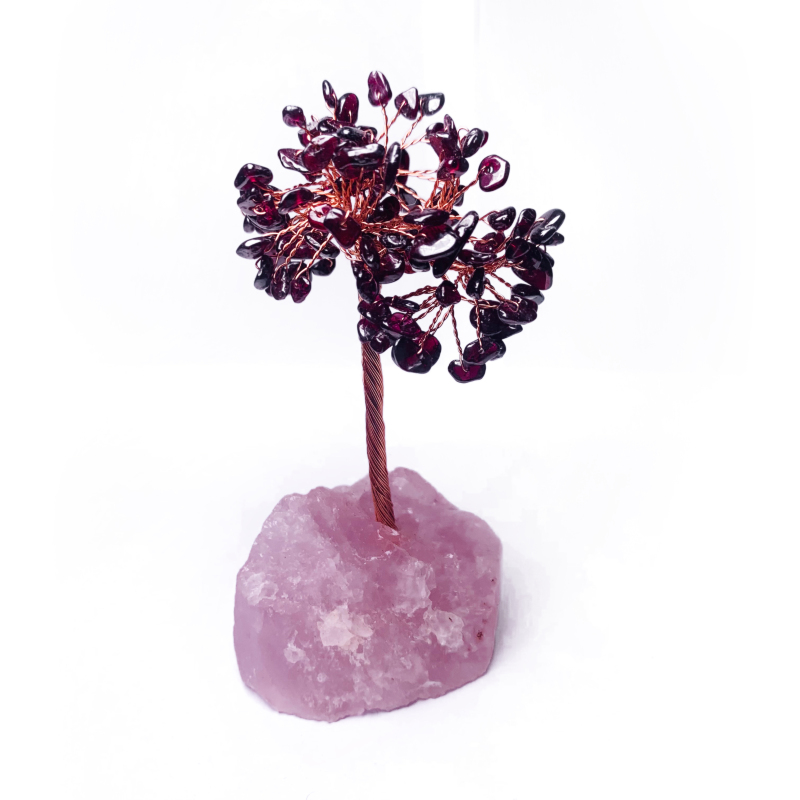 Hot selling rose quartz base fortune tree
