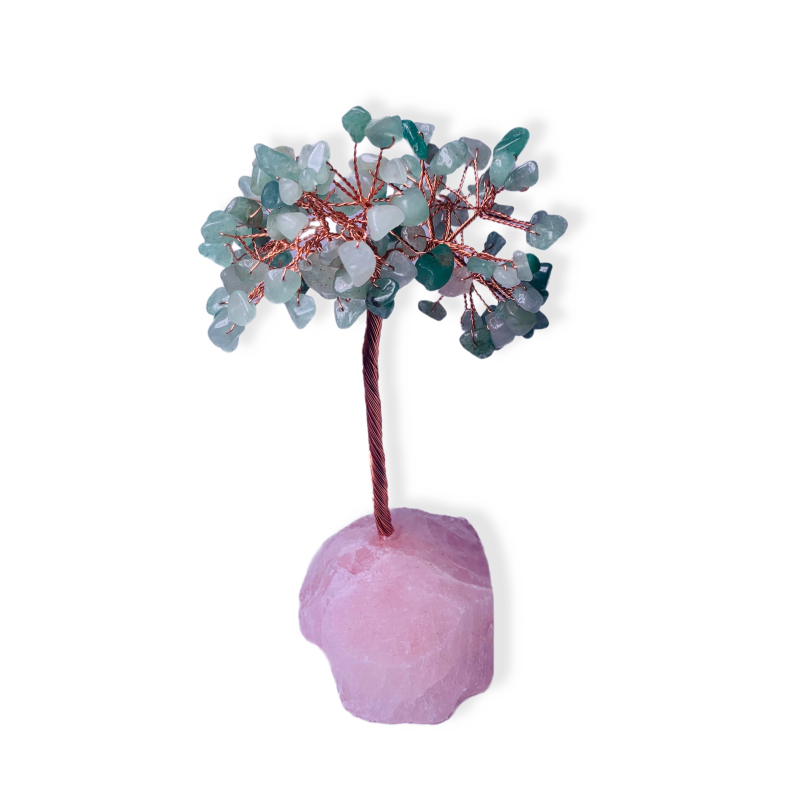 Hot selling rose quartz base fortune tree