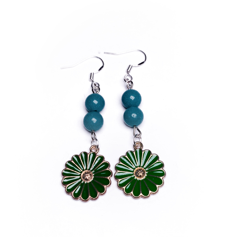 Hot Sale 925 Sterling Silver, Alloy Daisy, Santa Claus, Christmas Tree, Malachite Drop Earrings