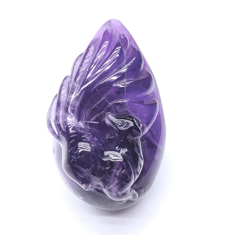 Hand Carved Natural Crystal Stone Amethyst Nine-Tailed Fox