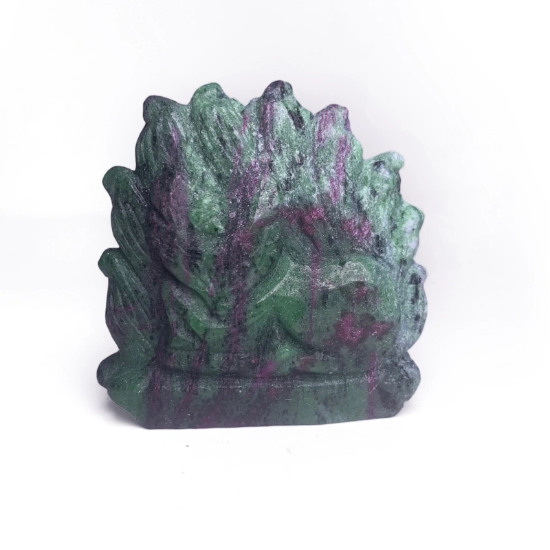 Hand Carved Natural Crystal Epidote Nine-Tailed Fox