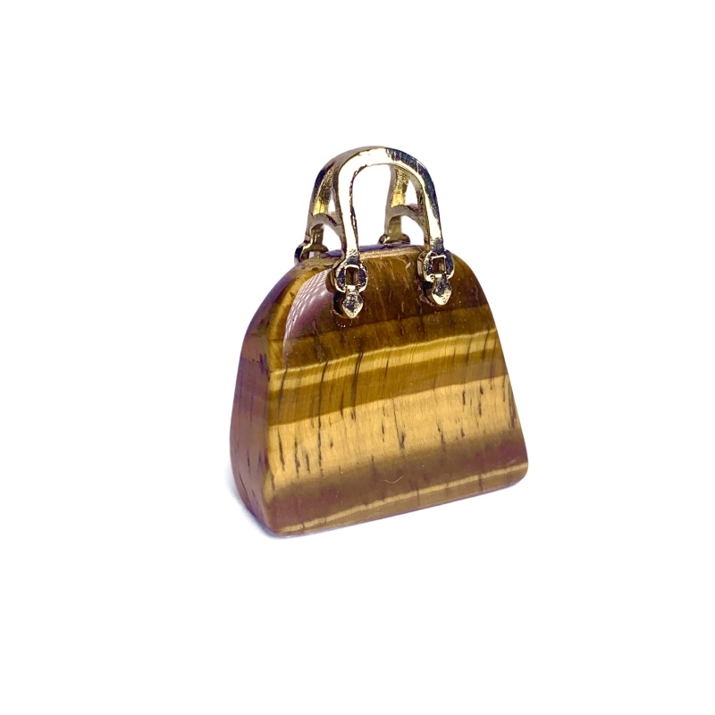 Hot selling natural agate jade crystal tiger eye stone geometric handbag DIY carving ornaments