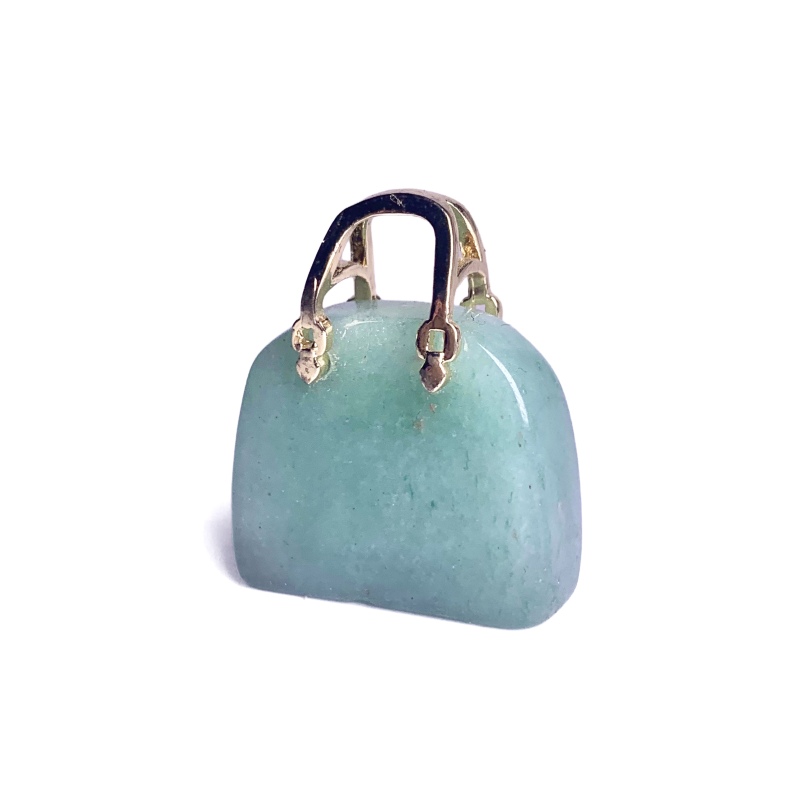 Hot selling natural agate jade crystal tiger eye stone geometric handbag DIY carving ornaments