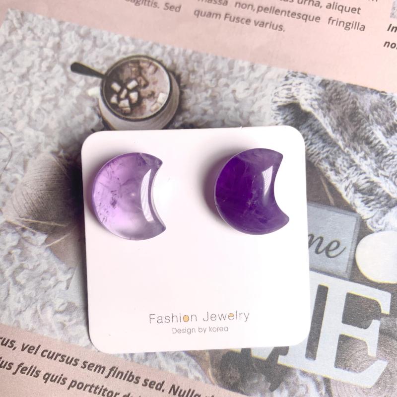 Best Selling Sterling Silver Earrings, Amethyst Moon Earrings