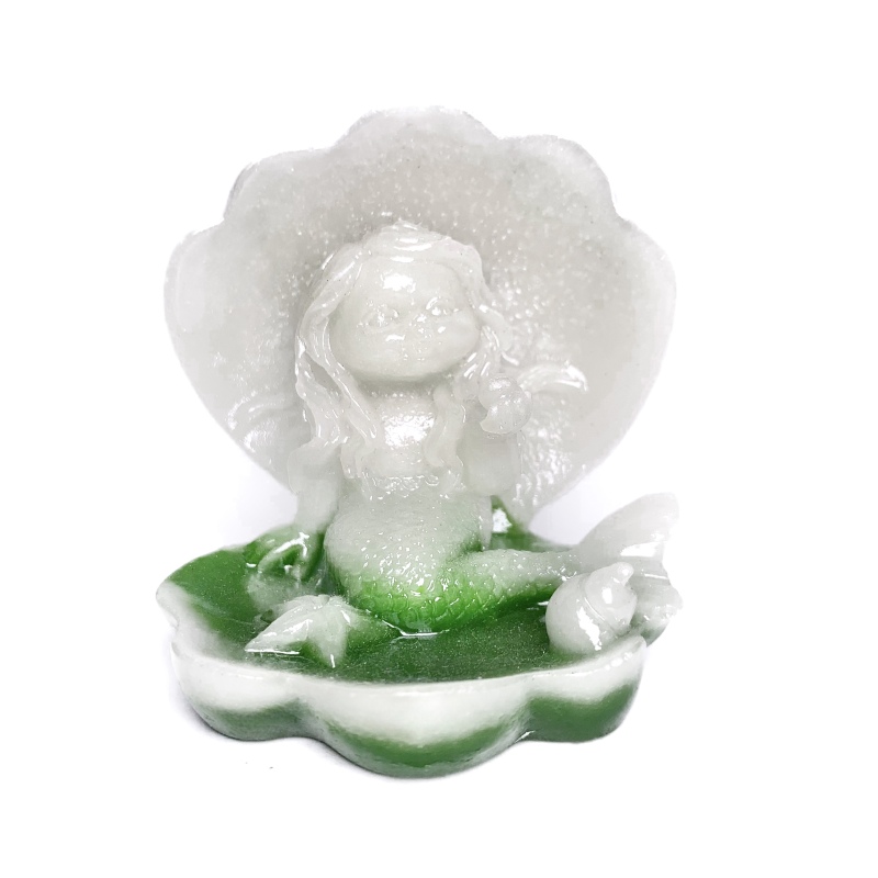 Hot Selling Glow-in-the-Dark Resin baby mermaid and starfish