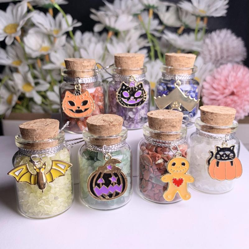 Halloween series crystal crushed stone energy bottle, wishing bottle