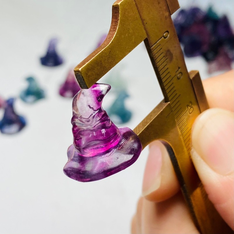 Colored Fluorite Carved Wizard Hat