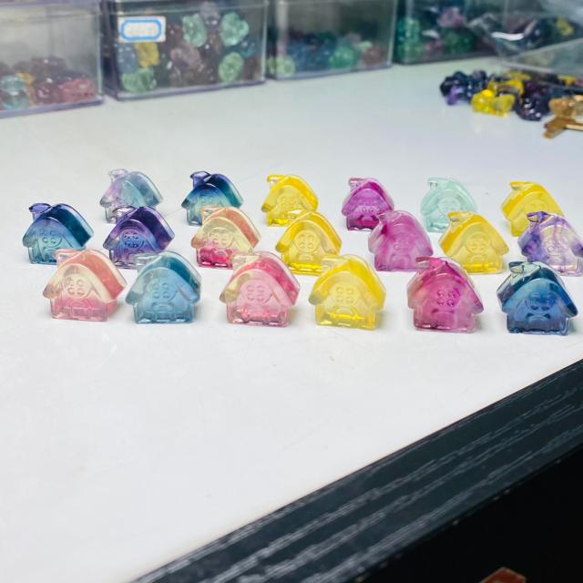 colorful fluorite carving house