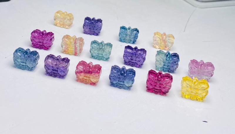 Colorful Fluorite Carved Butterfly