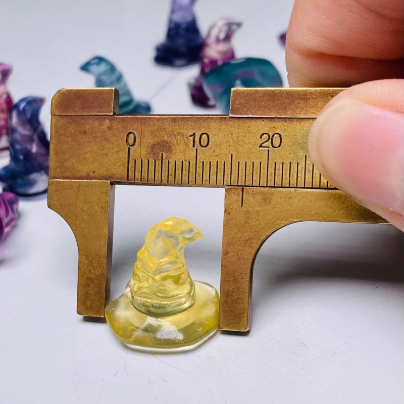 Colored Fluorite Carved Wizard Hat