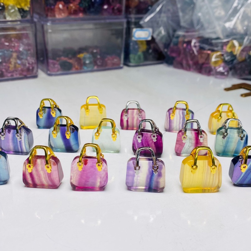 Colorful Fluorite Carving Bag