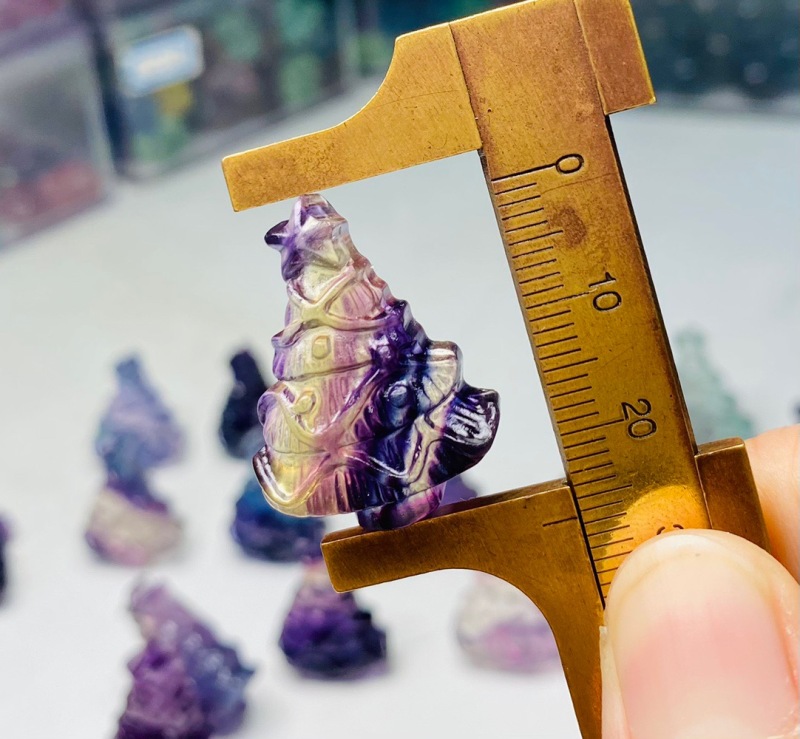 Colorful Fluorite Carved christmas tree