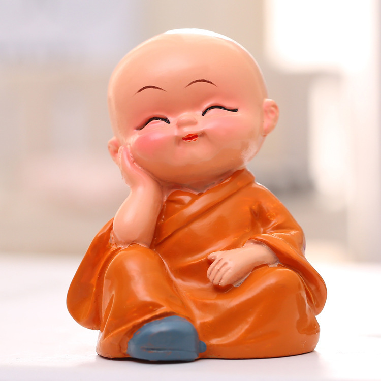 Four no little monks resin cartoon doll gift novice car decoration Shaolin kung fu children ornaments