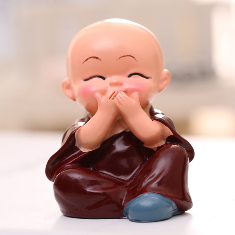 Four no little monks resin cartoon doll gift novice car decoration Shaolin kung fu children ornaments