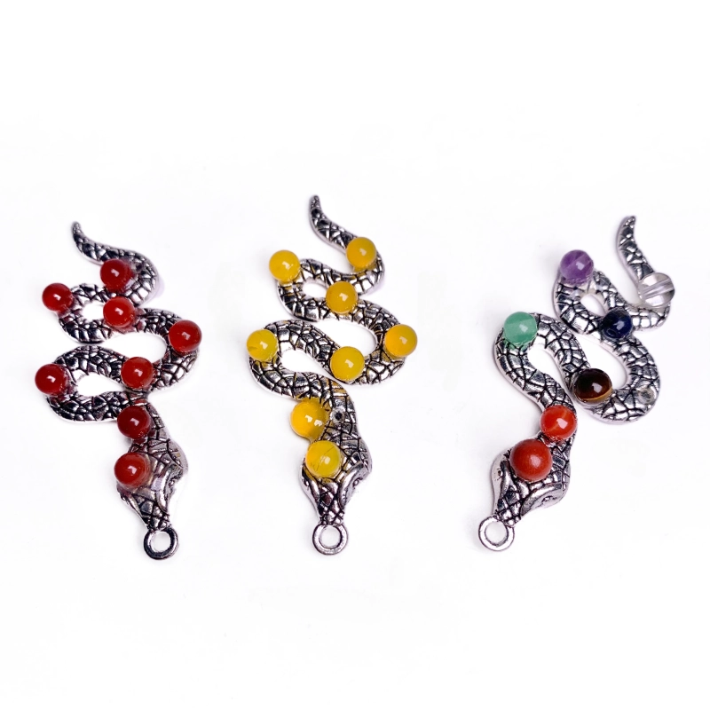 Hot selling new products, crystal, jade, alloy snake pendant