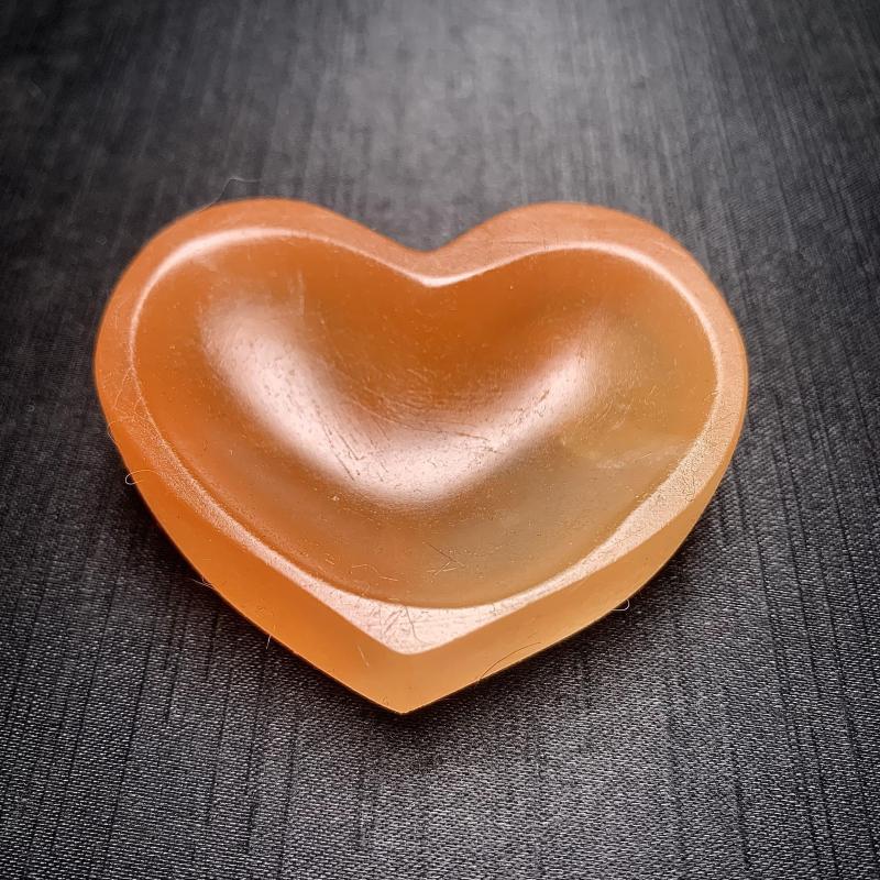 Natural Selenite Bowl Meditation Degaussing Bowl Healing Ornament Round Love Bowl Orange