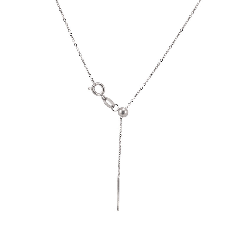 s925 sterling silver chain female universal cross chain needle-type pearl adjustable prime chain
