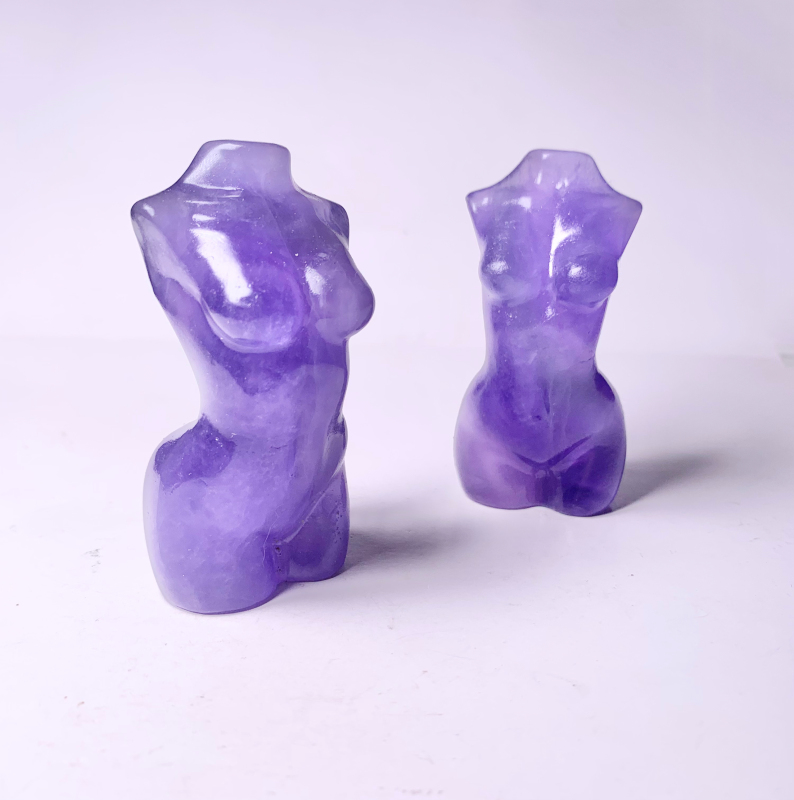 Hot selling natural crystal jade material female model bust carving pieces home decoration ornaments