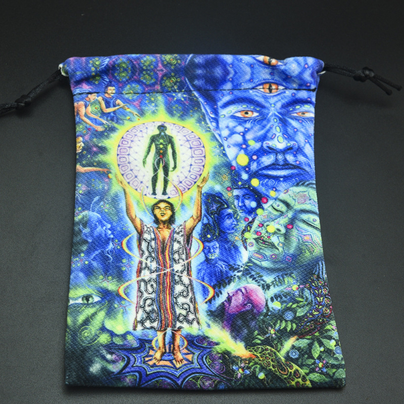 13x18cm double-sided printing compound velvet home accessories gift tarot card storage bag