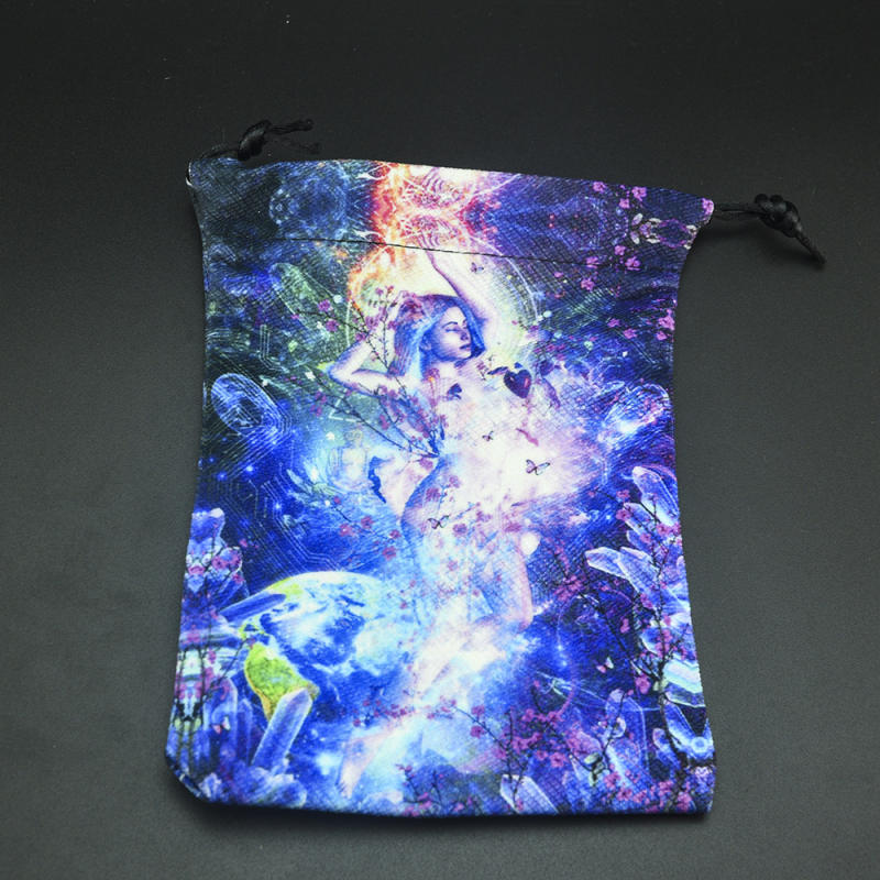 13x18cm double-sided printing compound velvet home accessories gift tarot card storage bag