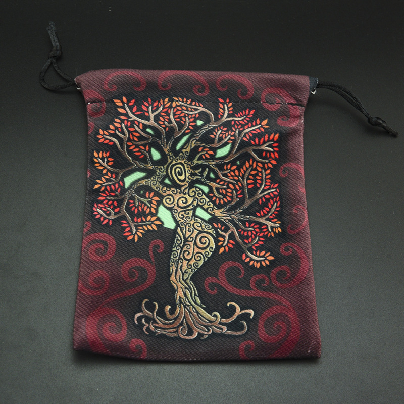 13x18cm double-sided printing compound velvet home accessories gift tarot card storage bag